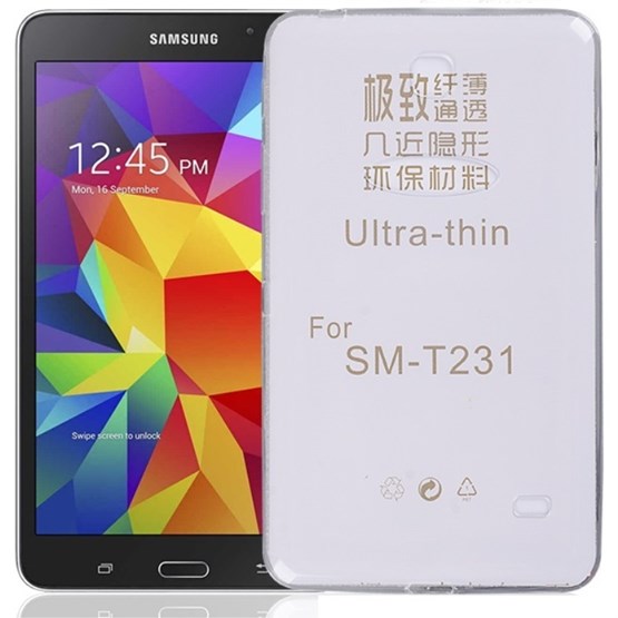 Samsung T231 Şeffaf Silikon Kılıf Beyaz