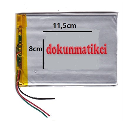 3.7 Volt 5000 Mah 9" Batarya Pil (3 Kablolu)