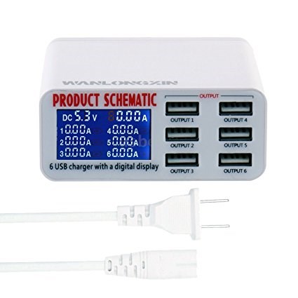 6 Port Girişli Çoklu Akım Ölçer ve Şarj Aleti