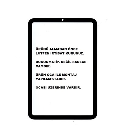 Apple iPad Mini 7 A17 Pro A2993 A2995 A2996 Ön Cam Lens (Ocalı)