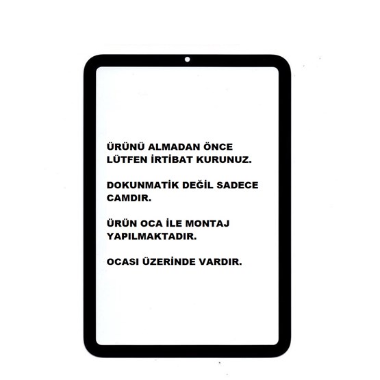 Apple iPad Mini 7 A17 Pro A2993 A2995 A2996 Ön Cam Lens (Ocalı)