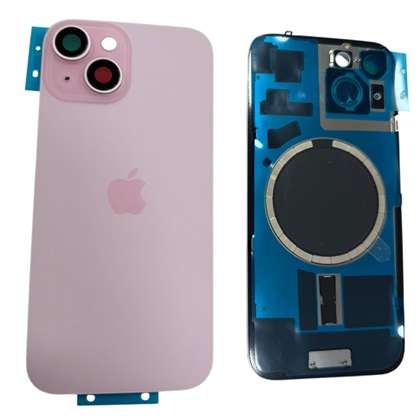 İphone 15 / 15 Plus Kamera Camlı Full Kapak (Pembe)