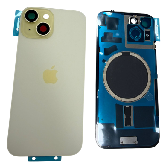 İphone 15 / 15 Plus Kamera Camlı Full Kapak (Sarı)