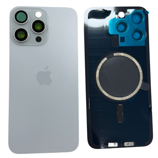 İphone 15 Pro Kamera Camlı Full Kapak (Beyaz)