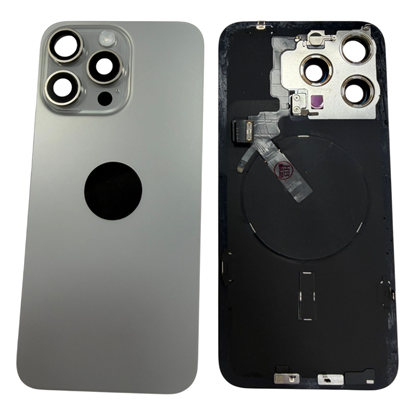 İphone 15 Pro Kamera Camlı Full Kapak (Natürel Titanyum)