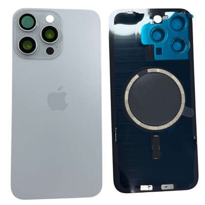 İphone 15 Pro Max Kamera Camlı Full Kapak (Beyaz)