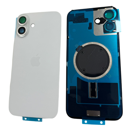 İphone 16 / 16 Plus Kamera Camlı Full Kapak Beyaz