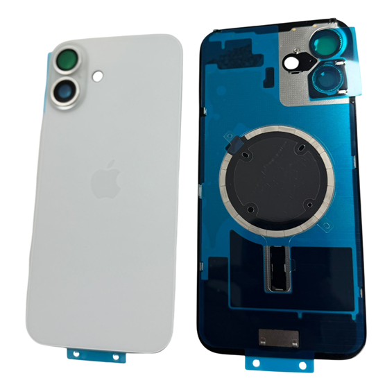 İphone 16 / 16 Plus Kamera Camlı Full Kapak Beyaz