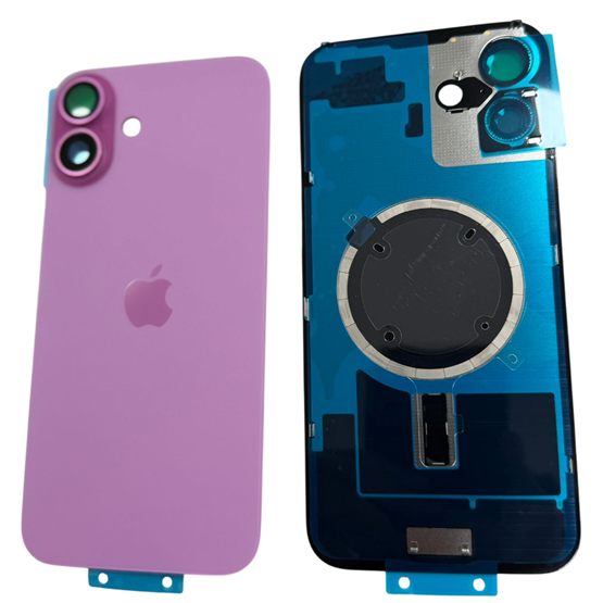 İphone 16 / 16 Plus Kamera Camlı Full Kapak Pembe