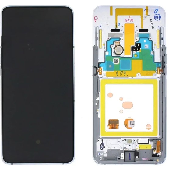 Samsung Galaxy A80 SM-A805 Lcd Ekran Dokunmatik (Çıtalı Servis Orijinal Gri)