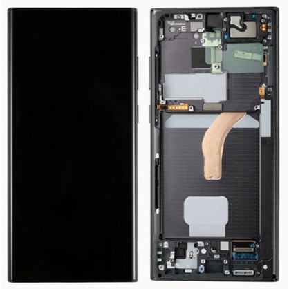 Samsung Galaxy S22 Ultra Ekran Dokunmatik (Çıtalı Servis Siyah)