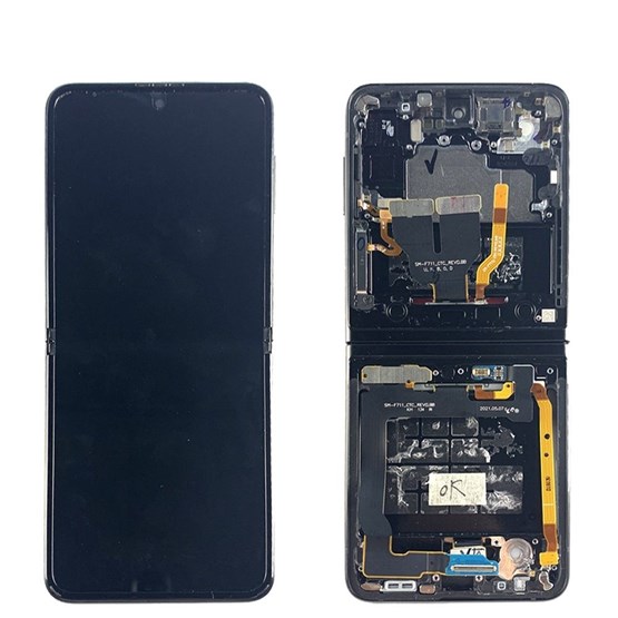 Samsung Galaxy Z Flip 3 5G Ekran Dokunmatik (Servis Siyah Çıtalı)