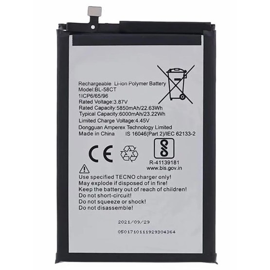 Tecno Spark 7 Batarya Pil