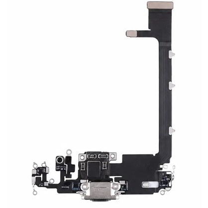 Apple iPhone 11 Pro Şarj Soketi Kulaklık Mikrofon Filmi Flex Gri