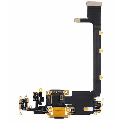 iPhone 11 Pro Max Şarj Soketi Kulaklık Mikrofon Filmi Flex (Gold)