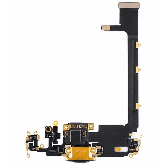 iPhone 11 Pro Max Şarj Soketi Kulaklık Mikrofon Filmi Flex (Gold)