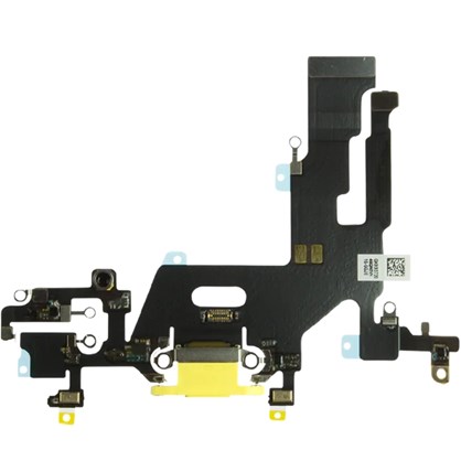 Apple iPhone 11 Şarj Soketi Kulaklık Mikrofon Film Bordu Sarı