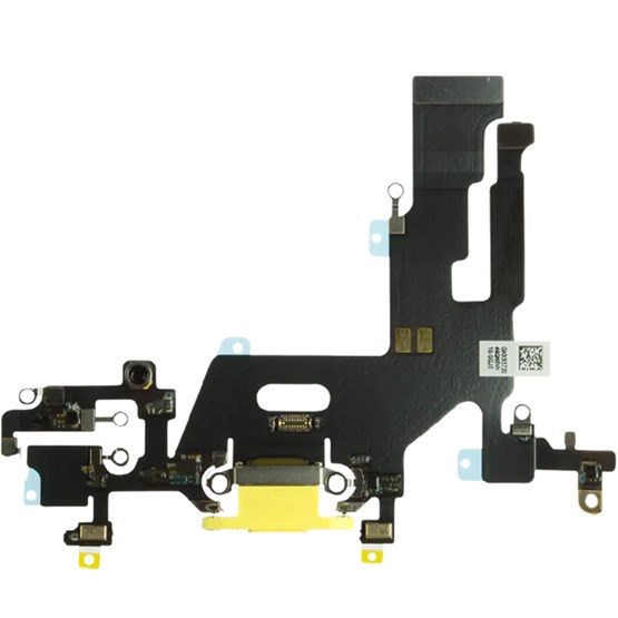 Apple iPhone 11 Şarj Soketi Kulaklık Mikrofon Film Bordu Sarı