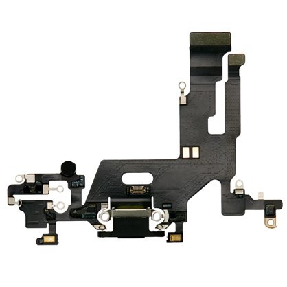 Apple iPhone 11 Şarj Soketi Kulaklık Mikrofon Film Bordu Siyah