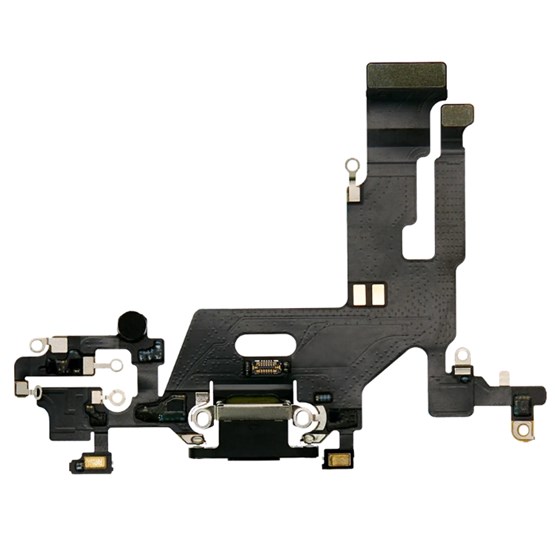 Apple iPhone 11 Şarj Soketi Kulaklık Mikrofon Film Bordu Siyah