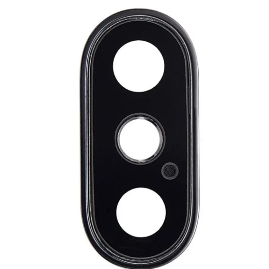 Apple iPhone XS Max Kamera Camı Kamera Lensi Çerçeveli Full Uzay Grisi Siyah