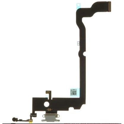 Apple iPhone XS Max Şarj Soketi Kulaklık Mikrofon Film Bordu Gümüş Silver