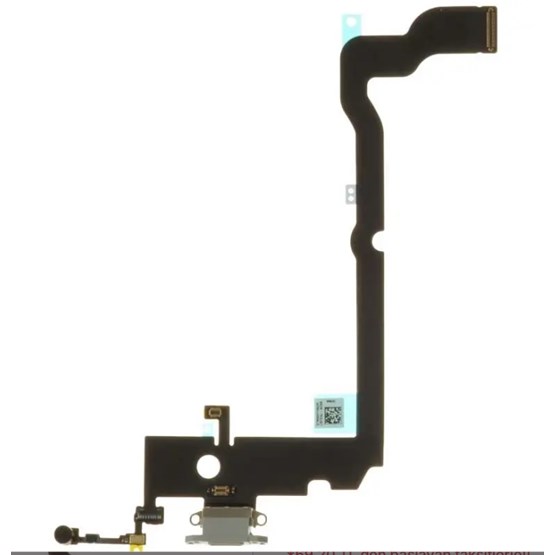 Apple iPhone XS Max Şarj Soketi Kulaklık Mikrofon Film Bordu Gümüş Silver